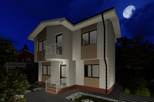 2 Story Steel Frame House With 3 Bedrooms Model 141-087 - modern exterior house image 8 thumbnail