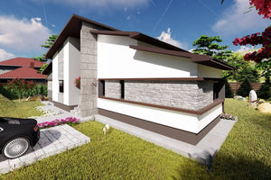 One Story Steel Frame House With 3 Bedrooms Number 144-046 - modern home exterior picture 4 thumbnail