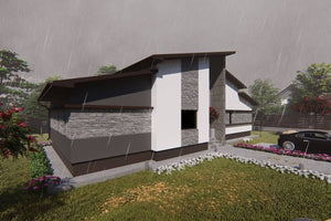 One Story Steel Frame House With 3 Bedrooms Number 144-046 - modern home exterior picture 5 thumbnail