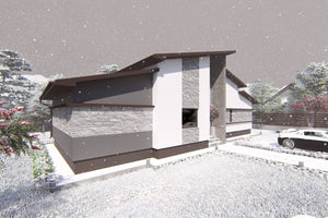 One Story Steel Frame House With 3 Bedrooms Number 144-046 - modern home exterior picture 6 thumbnail