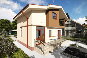 2 Storey Steel Frame House With Three Bedrooms Model 147-089 - modern exterior home image 4 thumbnail