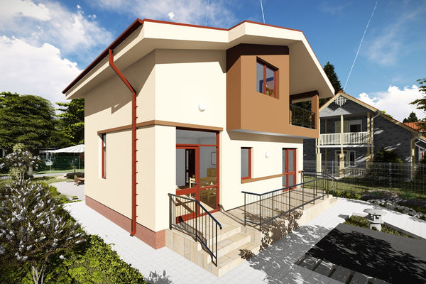 2 Storey Steel Frame House With Three Bedrooms Model 147-089 - modern exterior home image 4