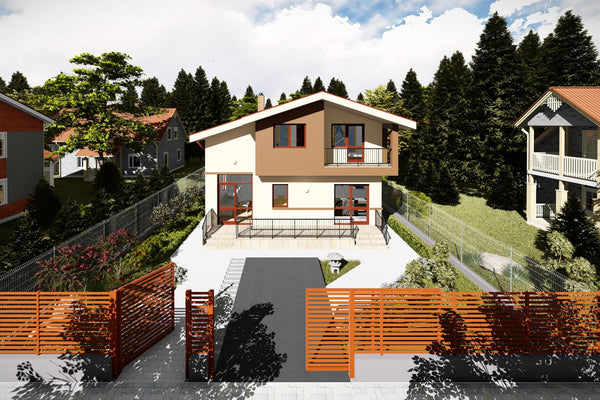 2 Storey Steel Frame House With Three Bedrooms Model 147-089 - modern exterior home image 3