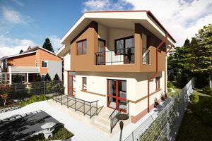 2 Storey Steel Frame House With Three Bedrooms Model 147-089 - modern exterior home image 2 thumbnail