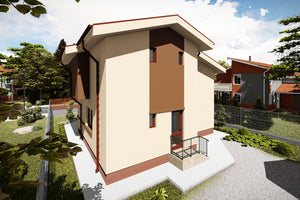 2 Storey Steel Frame House With Three Bedrooms Model 147-089 - modern exterior home image 5 thumbnail