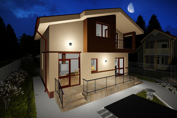 2 Storey Steel Frame House With Three Bedrooms Model 147-089 - modern exterior home image 8