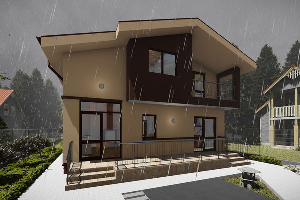 2 Storey Steel Frame House With Three Bedrooms Model 147-089 - modern exterior home image 7