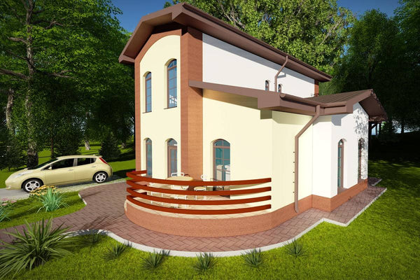 Two Storey Steel Frame House With 4 Bedrooms Model 148-022 - house exterior image 2