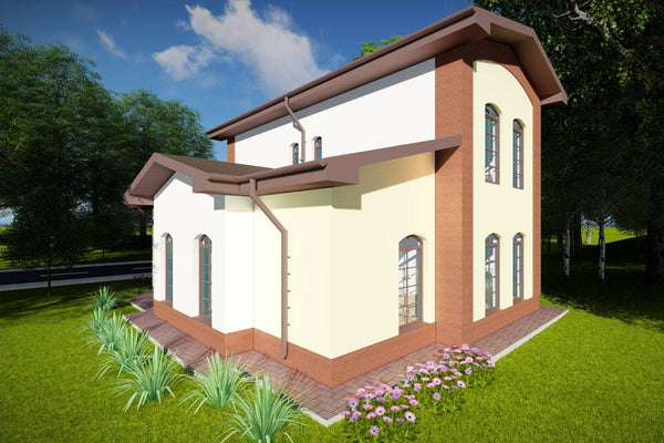 Two Storey Steel Frame House With 4 Bedrooms Model 148-022 - house exterior image 3