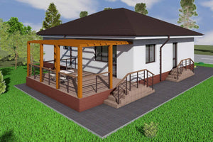 1 Story Steel Frame House With Two Bedrooms Number 161-008 - home exterior design picture 2 thumbnail