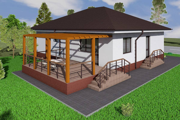 1 Story Steel Frame House With Two Bedrooms Number 161-008 - home exterior design picture 2