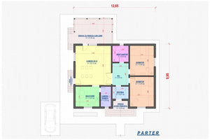 1 Story Steel Frame House With Two Bedrooms Number 161-008 - house floor plan thumbnail