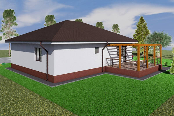 1 Story Steel Frame House With Two Bedrooms Number 161-008 - home exterior design picture 10