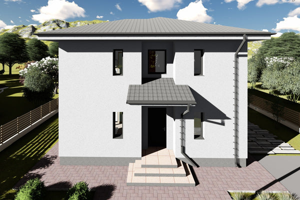 Two Storey Steel Frame House With 4 Bedrooms Model 162-092 - house exterior design image 8
