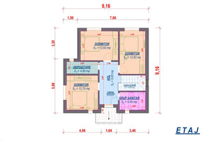 Two Storey Steel Frame House With 4 Bedrooms Model 162-092 - house plan 2 thumbnail