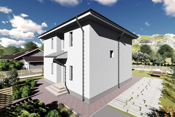 Two Storey Steel Frame House With 4 Bedrooms Model 162-092 - house exterior design image 4