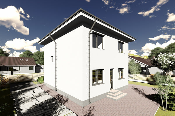 Two Storey Steel Frame House With 4 Bedrooms Model 162-092 - house exterior design image 3