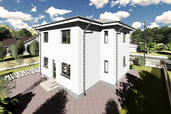 Two Storey Steel Frame House With 4 Bedrooms Model 162-092 - house exterior design image 2