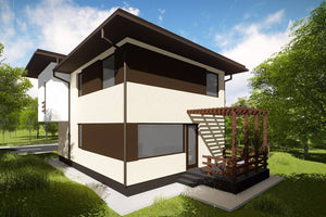2 Storey Steel Frame House With Three Bedrooms Model 167-023 - home exterior design image 4 thumbnail