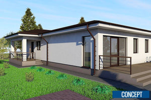 Single Story Steel Frame House With 2 Bedrooms Model 174-012 - house exterior picture 3 thumbnail
