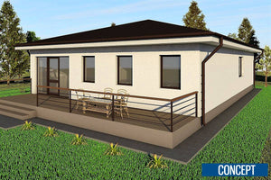 Single Story Steel Frame House With 2 Bedrooms Model 174-012 - house exterior picture 5 thumbnail