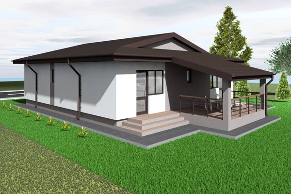 One Story Steel Frame House With 2 Bedrooms Model 178-018 - home design image 4