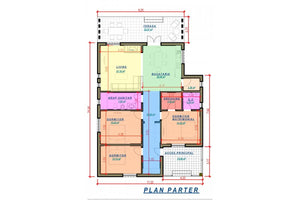 1 Floor Steel Frame House With Three Bedrooms Model 179-045 - house floor plan thumbnail