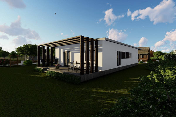 1 Floor Steel Frame House With Three Bedrooms Model 179-045 - modern house design picture 4