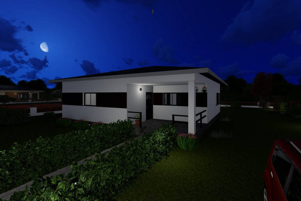 1 Floor Steel Frame House With Three Bedrooms Model 179-045 - modern house design picture 6