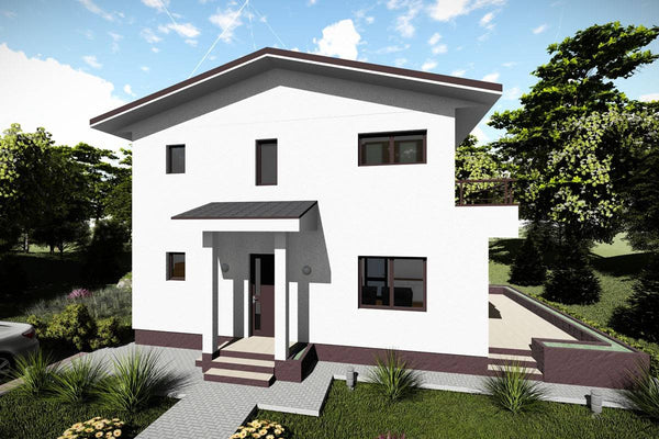 2 Story Steel Frame House With 3 Bedrooms 181-026 - home design image 2