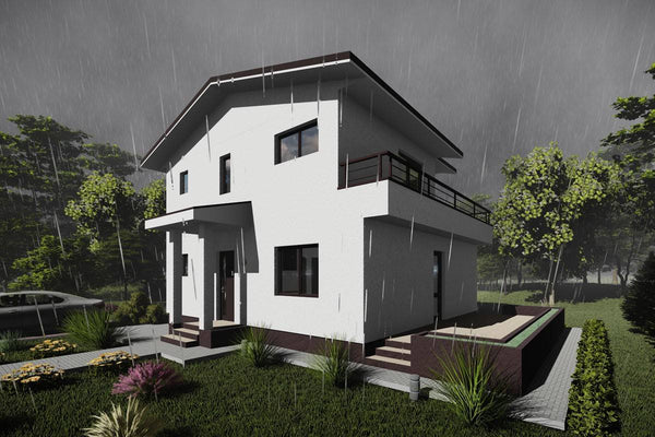 2 Story Steel Frame House With 3 Bedrooms 181-026 - home design image 7