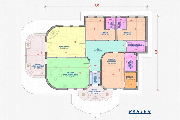 1 Floor Steel Frame House With 3 Bedrooms Number 186-017 - house floor plan