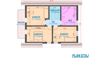 2 Story Steel Frame House With 3 Bedrooms Model 186-058 - house plan 2 thumbnail
