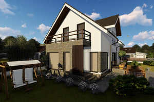 2 Story Steel Frame House With 3 Bedrooms Model 186-058 - house design image 2 thumbnail