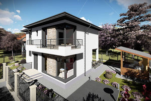 2 Story Steel Frame House With 3 Bedrooms Number 190-080 - house design image 6 thumbnail
