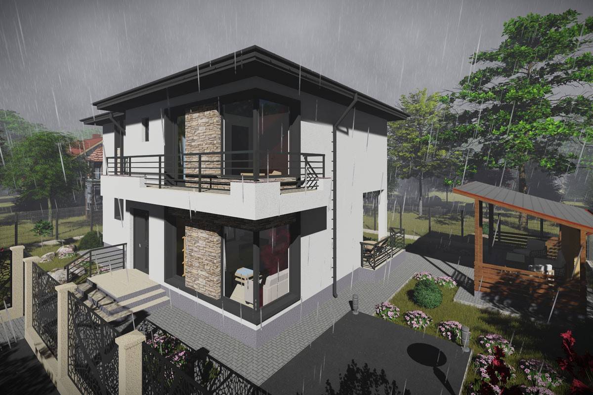 2 Story Steel Frame House With 3 Bedrooms Number 190-080 - house design image 8