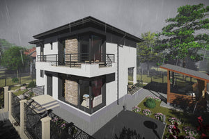 2 Story Steel Frame House With 3 Bedrooms Number 190-080 - house design image 8 thumbnail