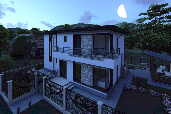 2 Story Steel Frame House With 3 Bedrooms Number 190-080 - house design image 9