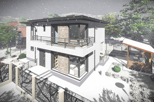 2 Story Steel Frame House With 3 Bedrooms Number 190-080 - house design image 7 thumbnail
