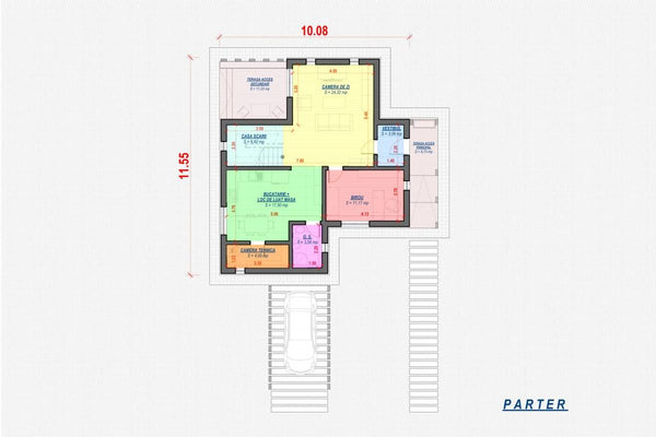 Two Story Steel Frame House With 3 Bedrooms Number 196-040 - house floor design 1