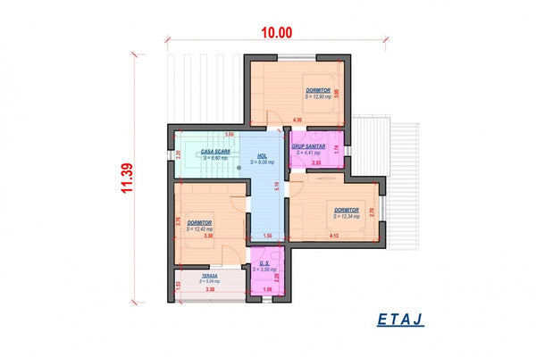 Two Story Steel Frame House With 3 Bedrooms Number 196-040 - house floor design 2