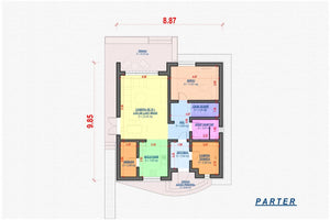 Two Story Steel Frame House With 3 Bedrooms Model 207-054 - house floor design 1 thumbnail