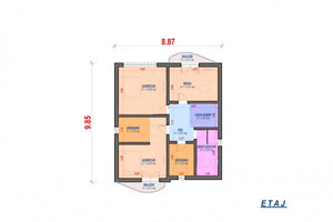 Two Story Steel Frame House With 3 Bedrooms Model 207-054 - house floor design 2 thumbnail