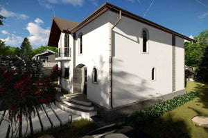 Two Story Steel Frame House With 3 Bedrooms Model 207-054 - house exterior image 5 thumbnail