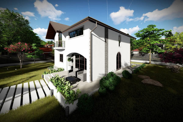 Two Story Steel Frame House With 3 Bedrooms Model 207-054 - house exterior image 2