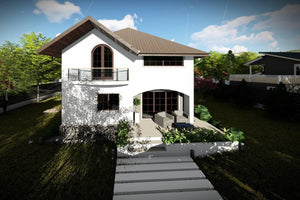 Two Story Steel Frame House With 3 Bedrooms Model 207-054 - house exterior image 8 thumbnail