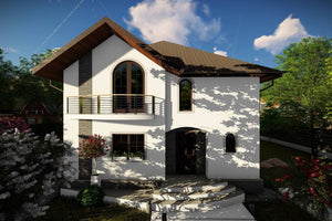 Two Story Steel Frame House With 3 Bedrooms Model 207-054 - house exterior image 3 thumbnail