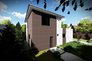 Two Floor Steel Frame House With Two Bedrooms Model 207-069 - modern style house exterior image 3 thumbnail