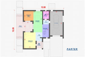 Two Floor Steel Frame House With Two Bedrooms Model 207-069 - home layout 1 thumbnail