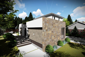 Two Floor Steel Frame House With Two Bedrooms Model 207-069 - modern style house exterior image 4 thumbnail